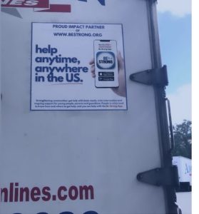 Be Strong App decal on American Van Lines truck